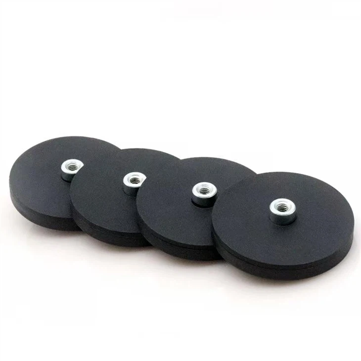 N52 Neodymium Pot Magnet With M6/M8 Threads | Rubber Coated For Welding, Cutting & Bending Jigs suppliers