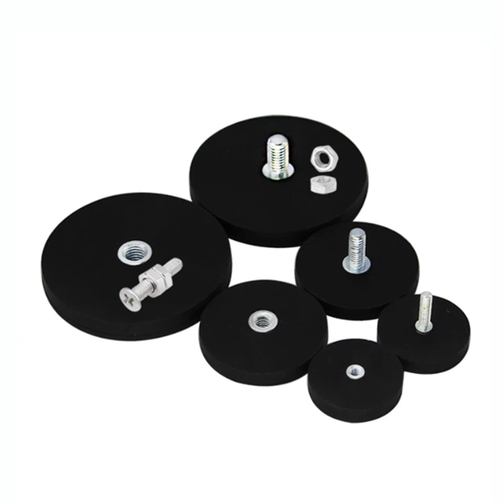 Protective Black Rubber-Coated Magnets | Choose From 3 Styles With Fully Customizable Sizes factory